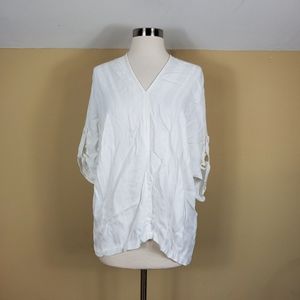 Tina Jo White V-Neck Blouse